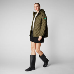 Save The Duck W's Herrea Hooded Quilted Jacket - 100% Recycled PET Sherwood Green