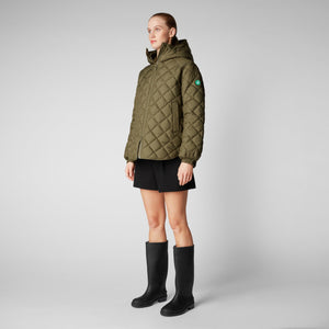 Save The Duck W's Herrea Hooded Quilted Jacket - 100% Recycled PET Sherwood Green