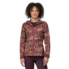 Patagonia W's Houdini® Jacket - 100% Recycled Nylon Fitz Roy Patchwork: Night Plum Jacket