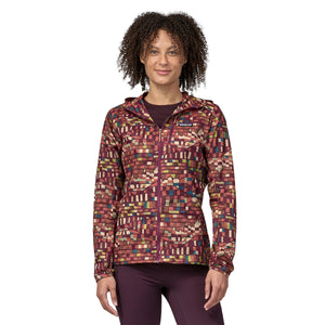 Patagonia W's Houdini® Jacket - 100% Recycled Nylon Fitz Roy Patchwork: Night Plum