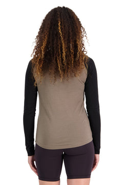 Mons Royale W's Icon Raglan - Merino Wool Walnut Black Shirt