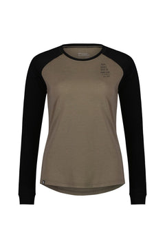Mons Royale W's Icon Raglan - Merino Wool Walnut / Black Shirt