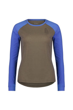 Mons Royale W's Icon Raglan - Merino Wool Walnut / Cornflower Shirt