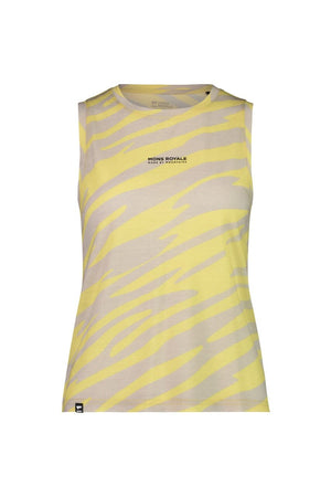 Mons Royale W's Icon Relaxed Tank - Merino Wool Limelight Camo