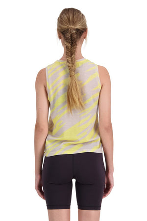 Mons Royale W's Icon Relaxed Tank - Merino Wool Limelight Camo