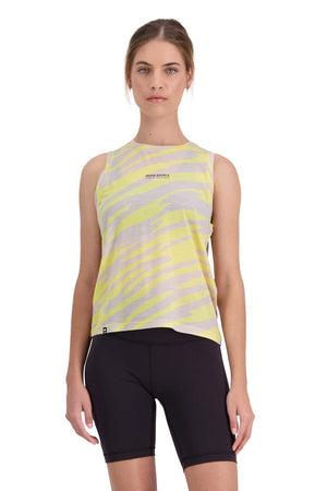 Mons Royale W's Icon Relaxed Tank - Merino Wool Limelight Camo