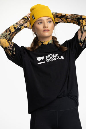 Mons Royale W's Icon Relaxed Tee - Merino Wool Black
