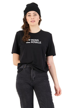 Mons Royale W's Icon Relaxed Tee - Merino Wool Black Shirt
