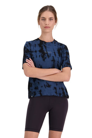 Mons Royale W's Icon Relaxed Tee - Merino Wool Ice Night Tie Dye