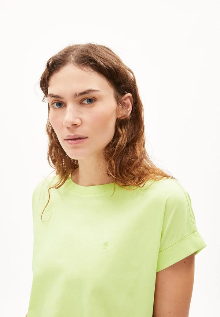 Armedangels W's Idaara T-shirt - 100% Organic cotton Light Lime Shirt
