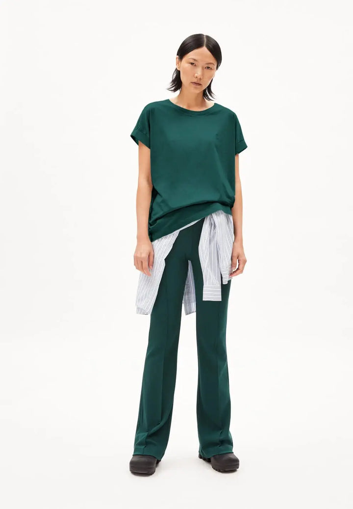 Armedangels W's Idaara T-shirt - 100% Organic cotton Teal Stone Shirt