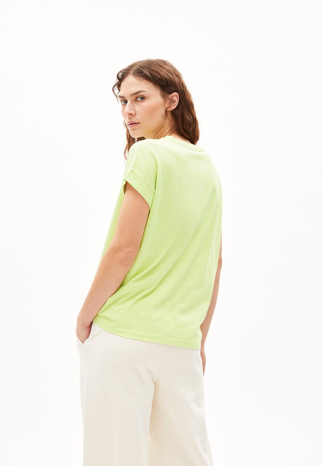 Armedangels W's Idaara T-shirt - 100% Organic cotton Light Lime Shirt