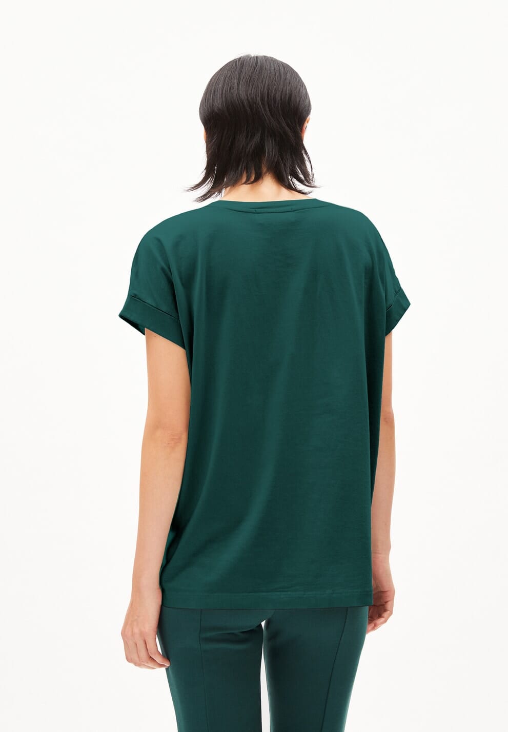 Armedangels W's Idaara T-shirt - 100% Organic cotton Teal Stone Shirt