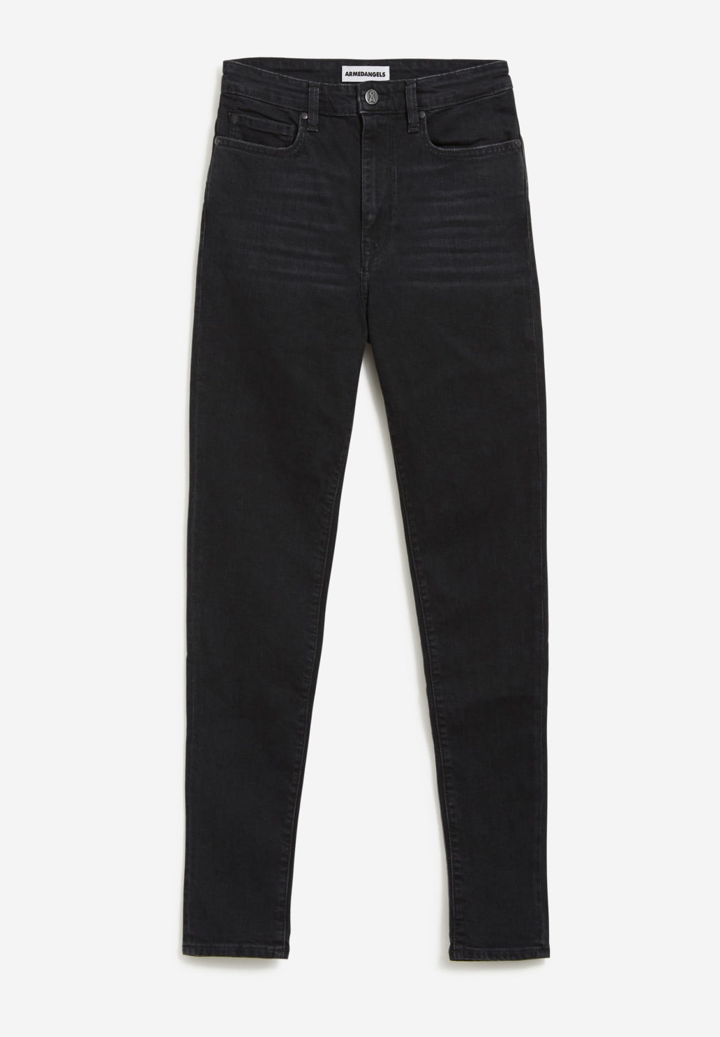 Armedangels W's Ingaa - High Waist Skinny Jeans Denim - Organic cotton Washed Down Black 32 Pants