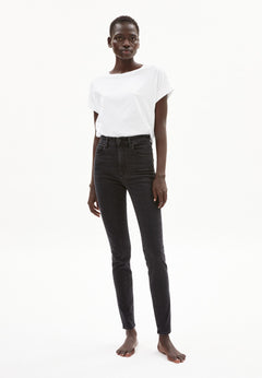 Armedangels W's Ingaa - High Waist Skinny Jeans Denim - Organic cotton Washed Down Black 32 Pants