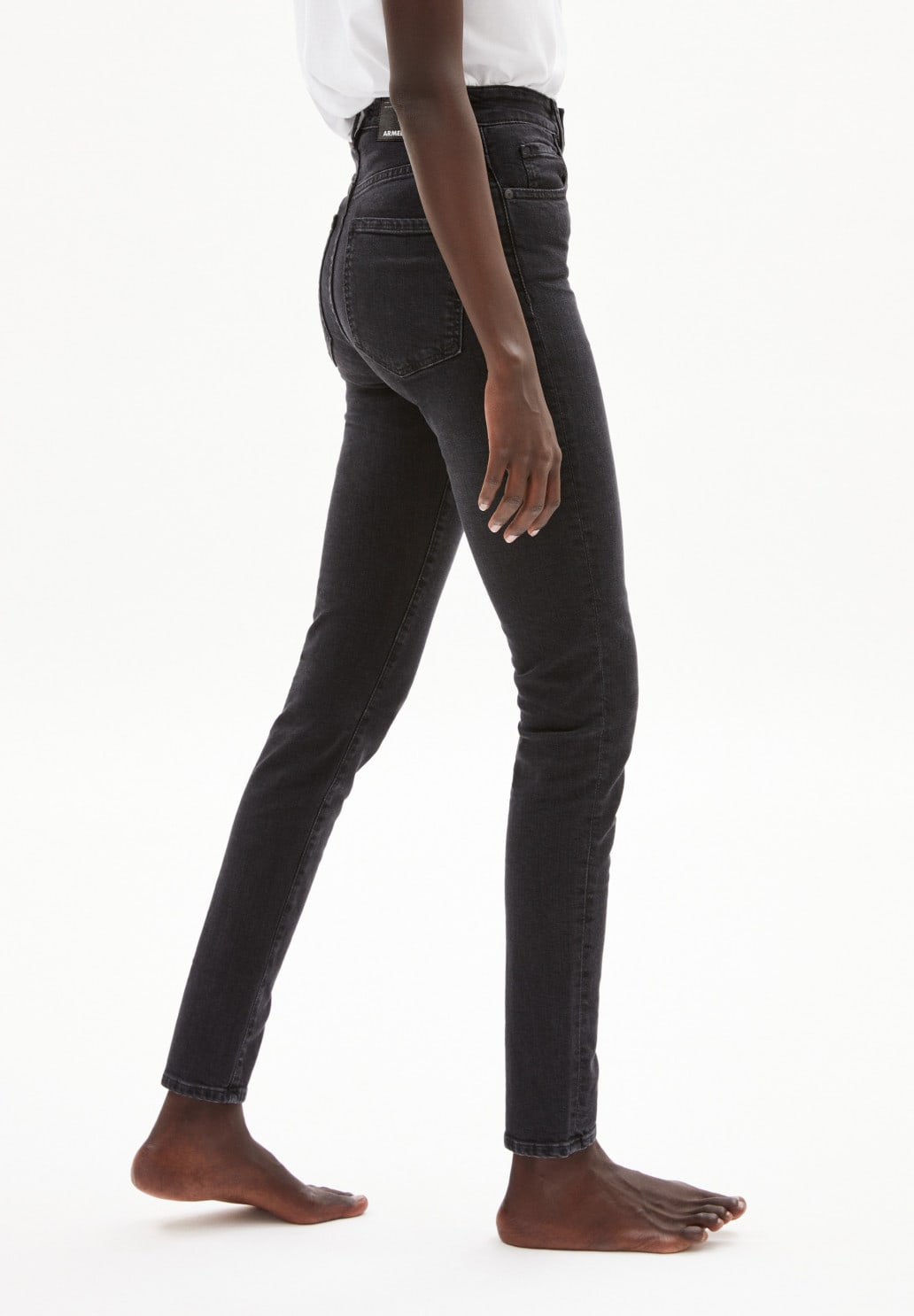 Armedangels W's Ingaa - High Waist Skinny Jeans Denim - Organic cotton Washed Down Black 32 Pants