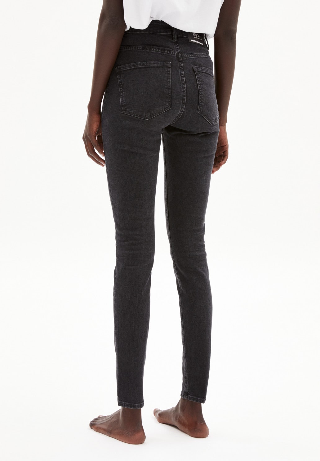 Armedangels W's Ingaa - High Waist Skinny Jeans Denim - Organic cotton Washed Down Black 32 Pants