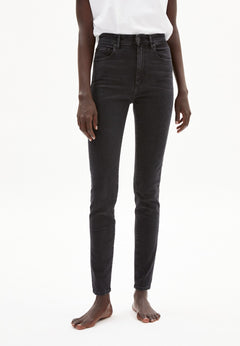 Armedangels W's Ingaa - High Waist Skinny Jeans Denim - Organic cotton Washed Down Black 32 Pants