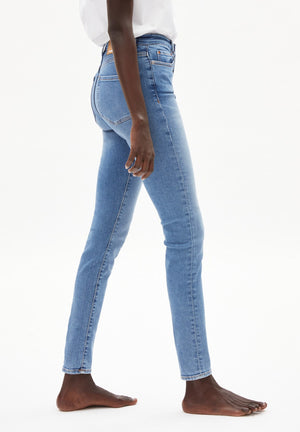 Armedangels W's Ingaa - Stretch High Waist Skinny Jeans - Organic Cotton Sky Blue 32