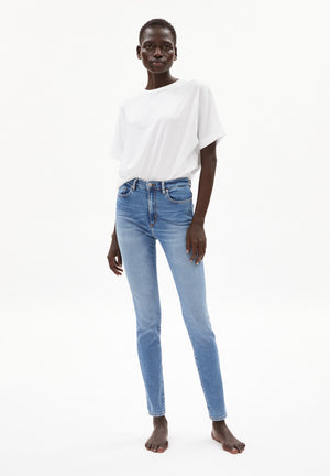 Armedangels W's Ingaa - Stretch High Waist Skinny Jeans - Organic Cotton Sky Blue 32