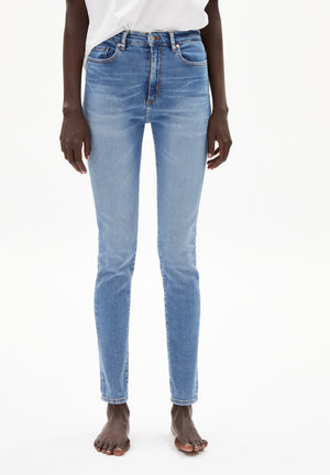 Armedangels W's Ingaa - Stretch High Waist Skinny Jeans - Organic Cotton Sky Blue 32