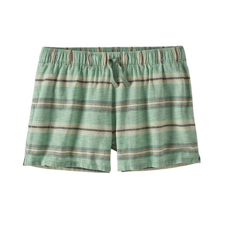 Patagonia W's Island Hemp Baggies™ Shorts - Hemp & Organic Cotton Tarkine Stripe Small: Ellwood Green Pants