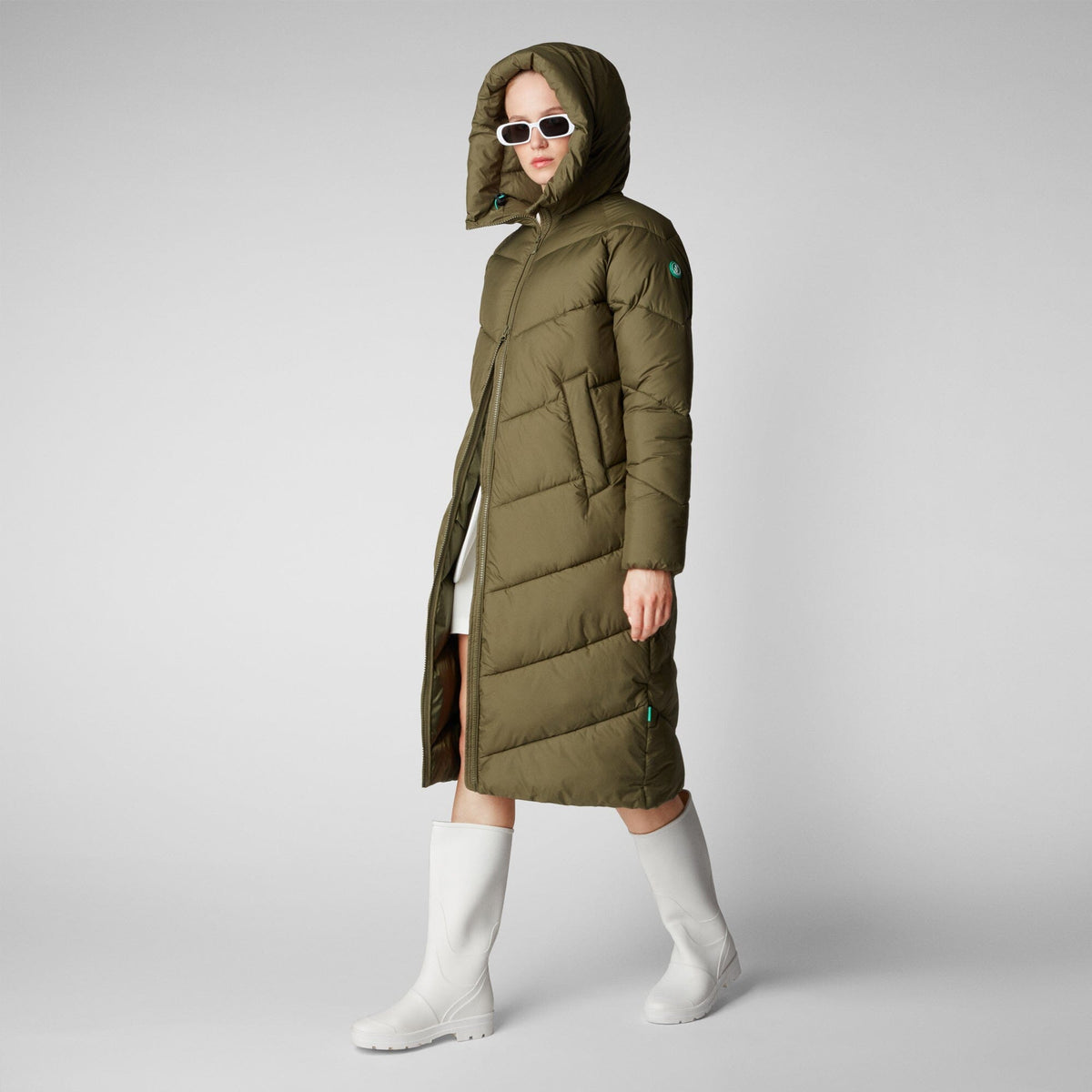 W's Janis Hooded Puffer Jacket - Recycled plastic bottles Jacket Save The Duck