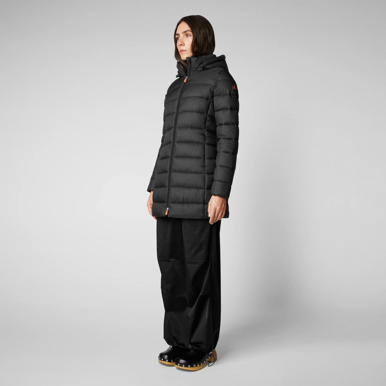 Save The Duck W's Joanne Hooded Puffer Coat - 100% Recycled Nylon Black Jacket