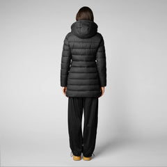 Save The Duck W's Joanne Hooded Puffer Coat - 100% Recycled Nylon Black Jacket