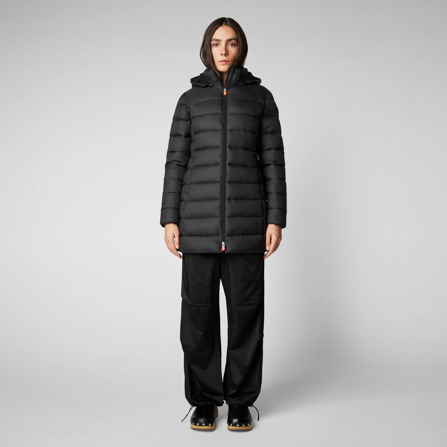 Save The Duck W's Joanne Hooded Puffer Coat - 100% Recycled Nylon Black Jacket