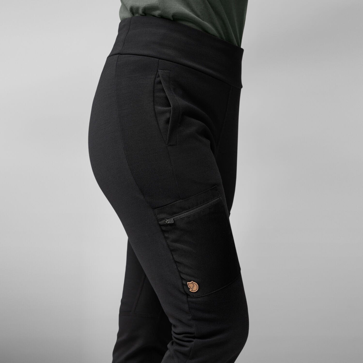 Fjällräven W's Keb Fleece Trousers - Recycled polyester & Organic cotton Black Pants