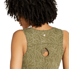 Sherpa W's Kira Tank - Organic Cotton & Modal Rayon Evergreen Leaf Shirt