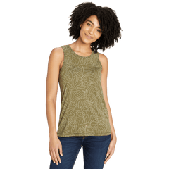 Sherpa W's Kira Tank - Organic Cotton & Modal Rayon Evergreen Leaf Shirt