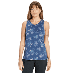 Sherpa W's Kira Tank - Organic Cotton & Modal Rayon Neelo Blue Floral Shirt