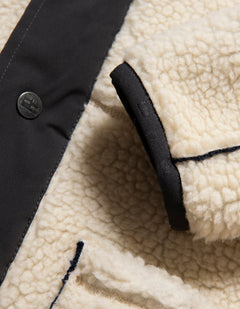 Varg W's Koster Long Wool Coat - PET & Recycled Wool Off white/Black Jacket