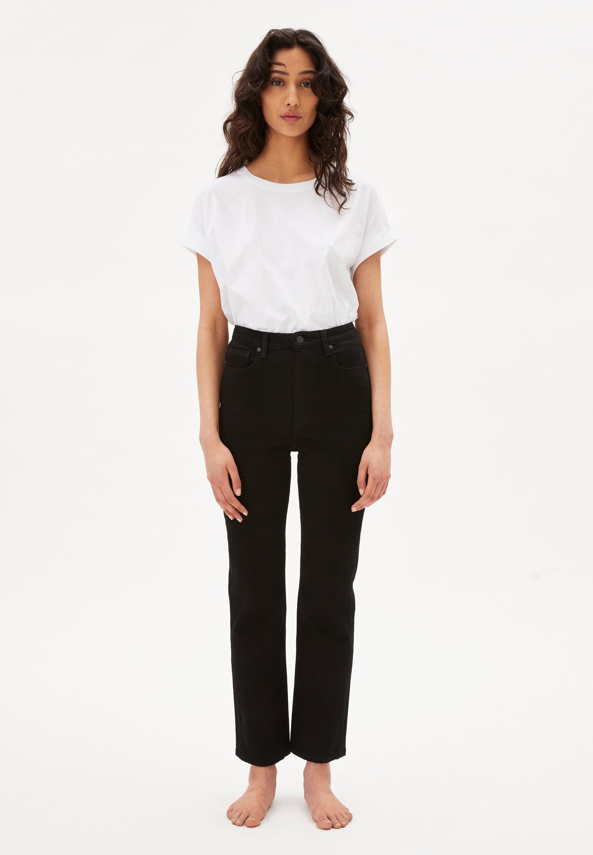 Armedangels W's Lejaani - Slim Fit High Waist jeans - Organic cotton Rinse Black 32 Pants
