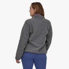 Patagonia W's Lightweight Synchilla Snap-T Fleece Pullover - Recycled Polyester Nickel w/Amaranth Pink Shirt