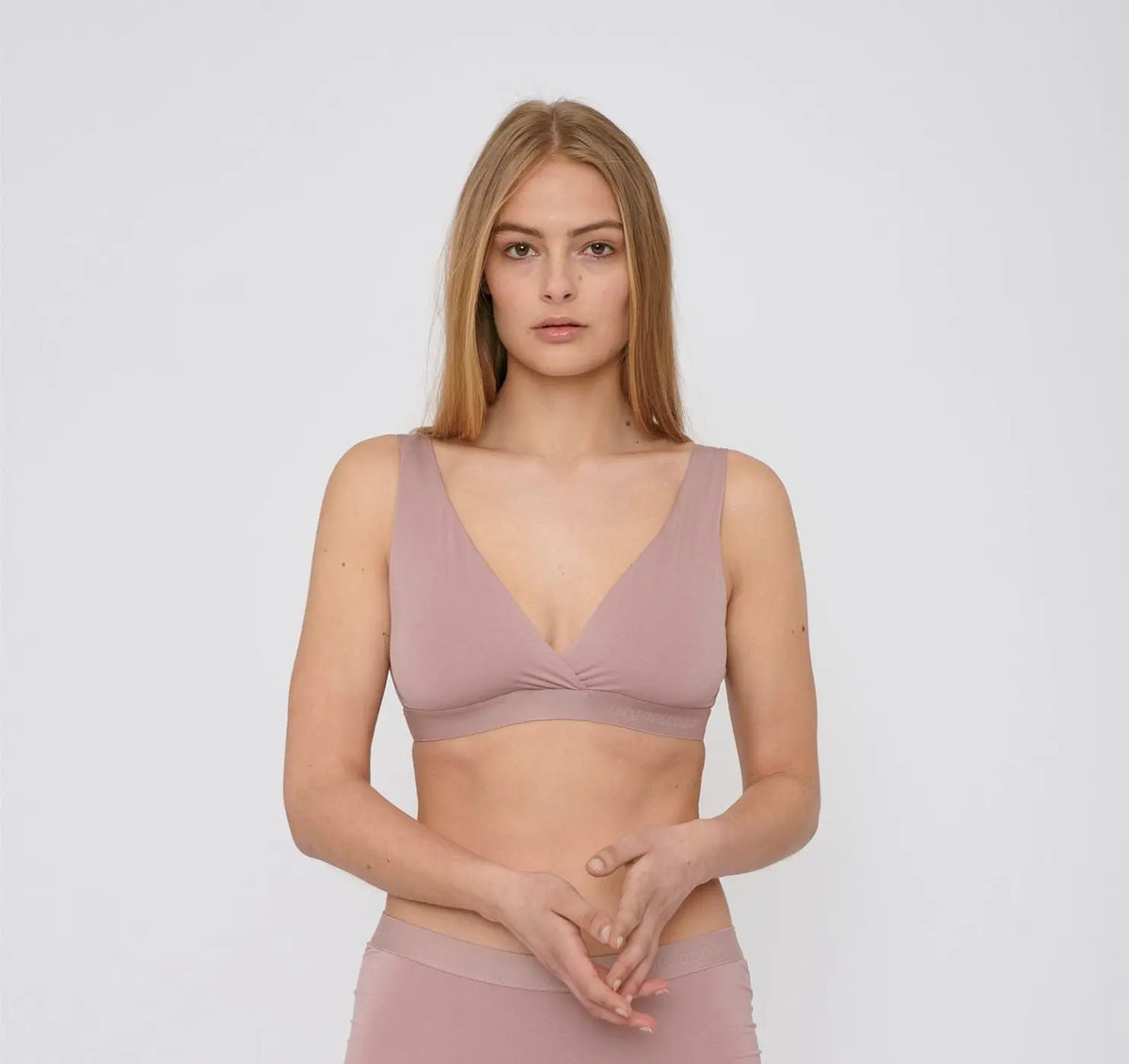 W's TENCEL Lite Basic Bralette Underwear Organic Basics Dusty Rose XS