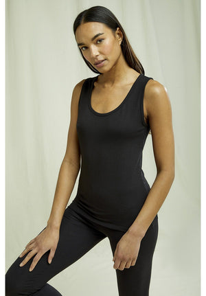 People Tree W's Lizzie Tank Top - Organic Cotton Black