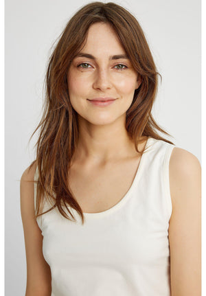 People Tree W's Lizzie Tank Top - Organic Cotton Eko White