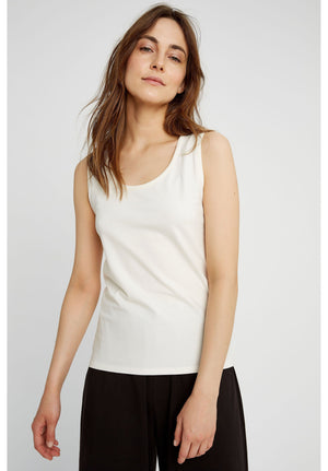 People Tree W's Lizzie Tank Top - Organic Cotton Eko White