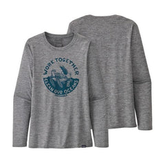 Patagonia W's Long-Sleeved Capilene® Cool Daily Graphic Shirt - Recycled Polyester Work Together: Feather Grey Shirt