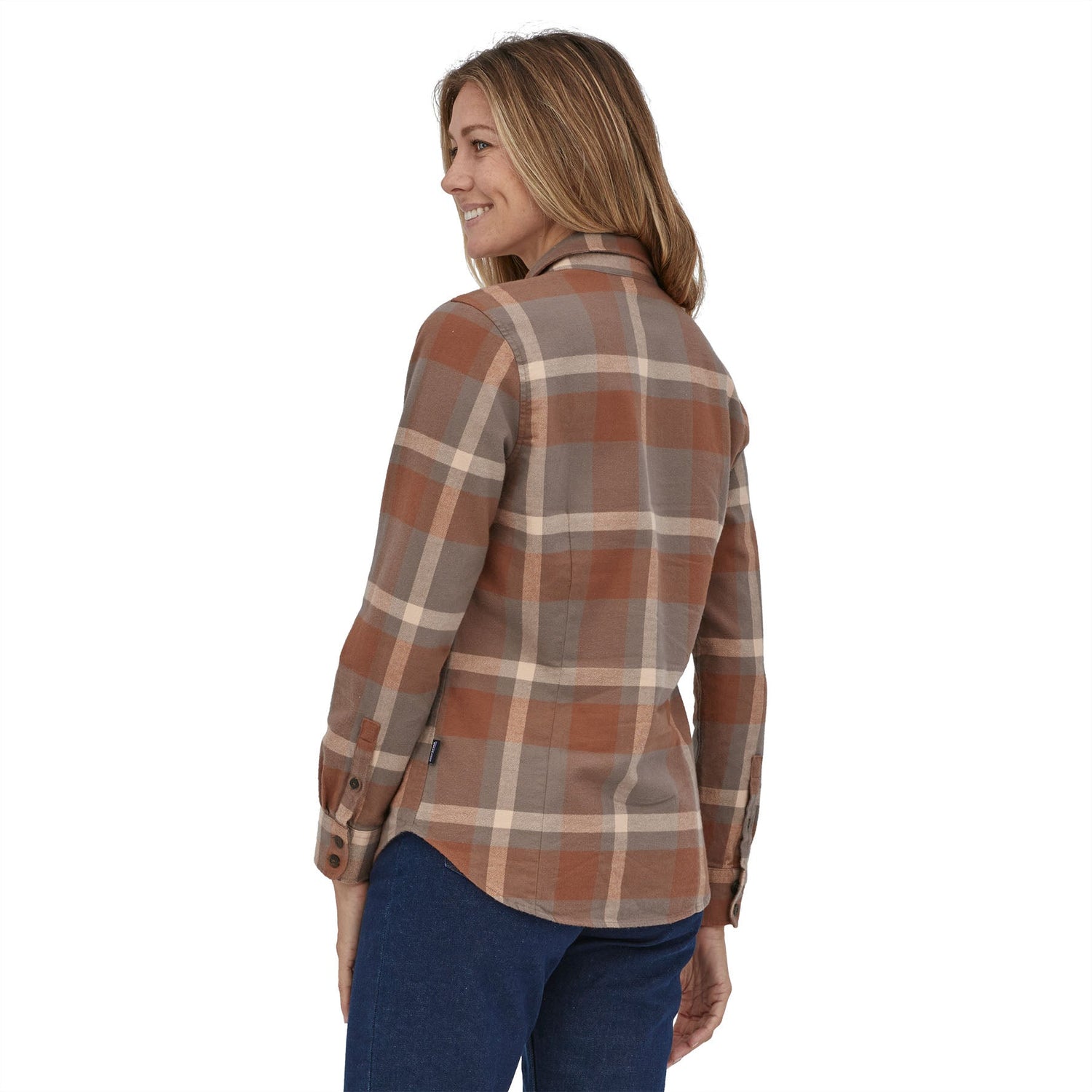 Patagonia W's Long-Sleeved Fjord Flannel Shirt - 100% organic cotton Comstock: Dusky Brown Shirt