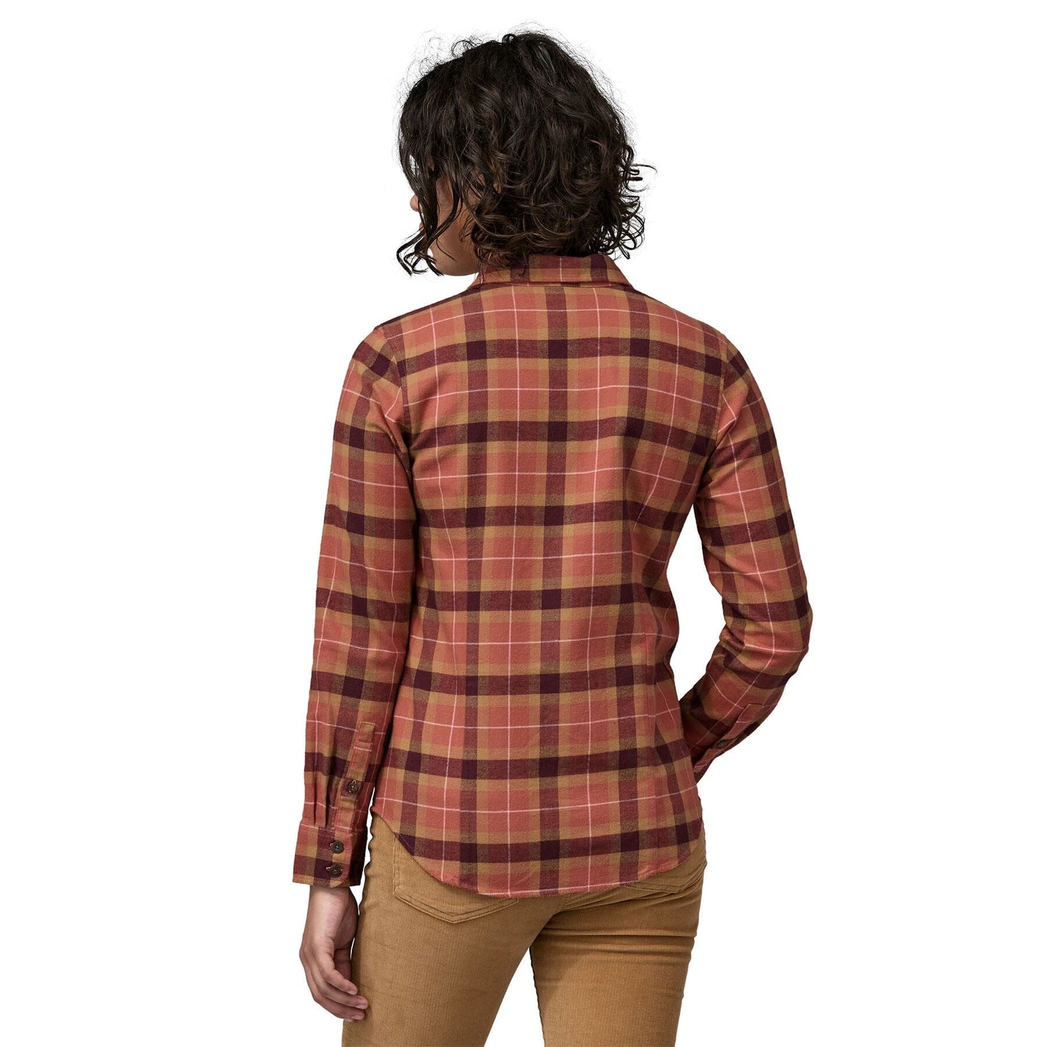 Patagonia W's Long-Sleeved Fjord Flannel Shirt - 100% organic cotton Vista: Burl Red Shirt