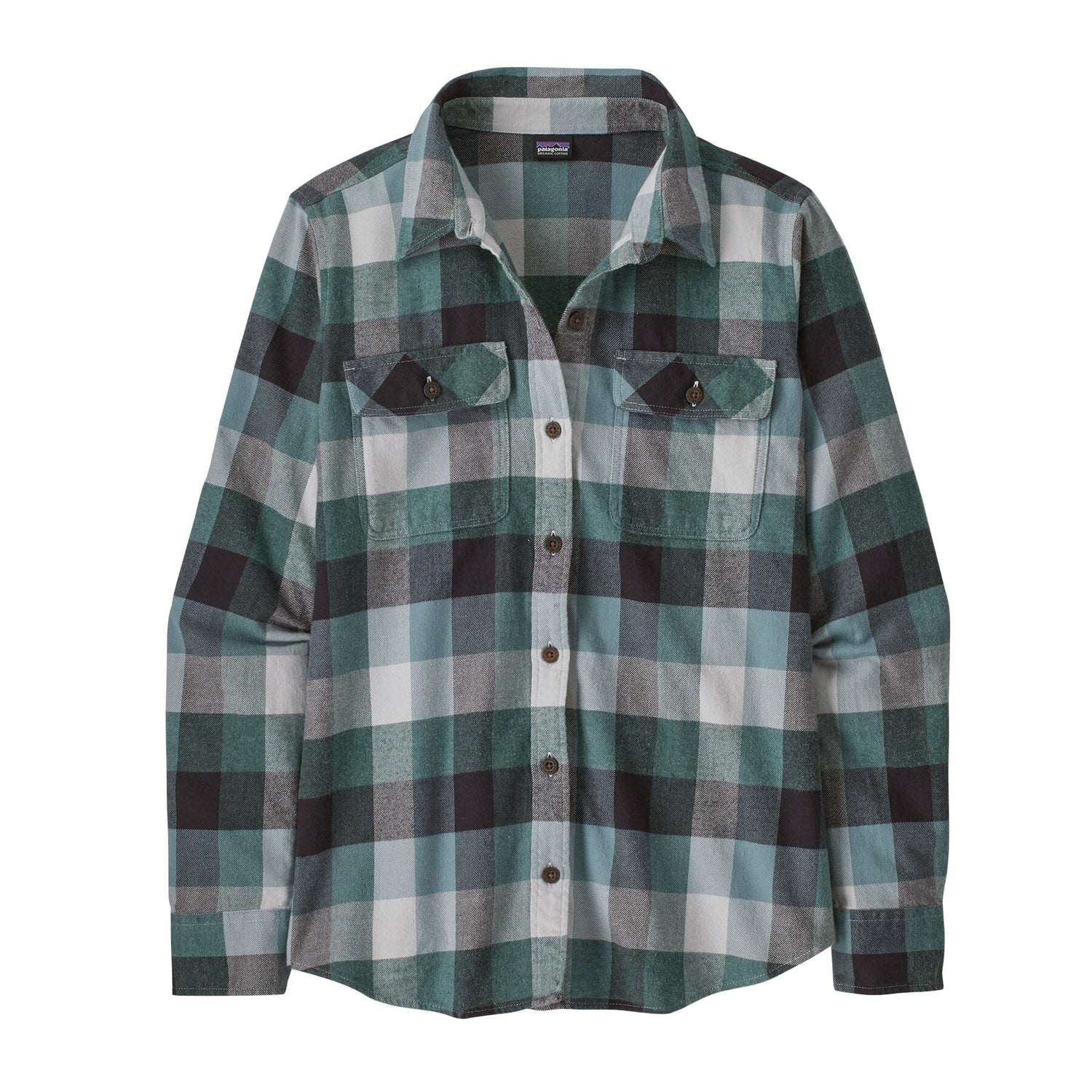 Patagonia W's Long-Sleeved Fjord Flannel Shirt - 100% organic cotton Guides: Nouveau Green Shirt