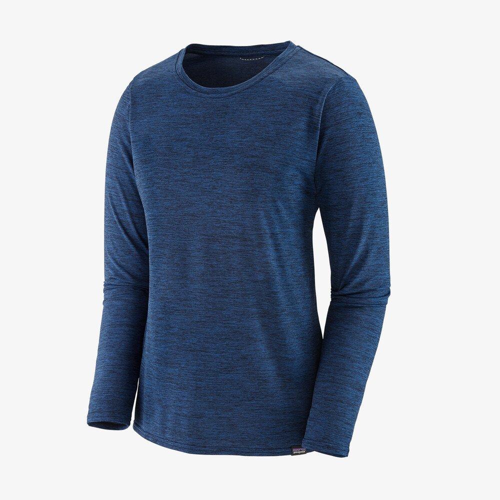 Patagonia W's Capilene Cool Daily LS Shirt - Recycled Polyester Viking Blue - Navy Blue X-Dye Shirt