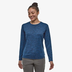 Patagonia W's Capilene Cool Daily LS Shirt - Recycled Polyester Viking Blue - Navy Blue X-Dye Shirt