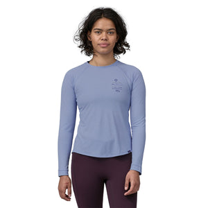Patagonia W's L/S Cap Cool Trail Shirt - Recycled PET & Naia™ Renew Walk Your Patch: Pale Periwinkle