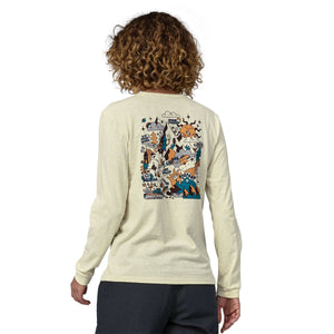 Patagonia W's L/S How To Slide Responsibili-Tee - Recycled Cotton & Recycled Polyester Birch White
