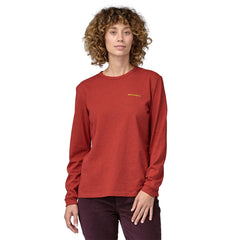 Patagonia W's L/S How To Slide Responsibili-Tee - Recycled Cotton & Recycled Polyester Burl Red Shirt